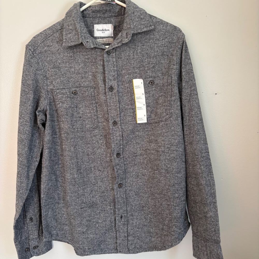 Goodfellow & Co Mens Gray Midweight‎ Standard Fit  Shirt Small NWT 8LW568